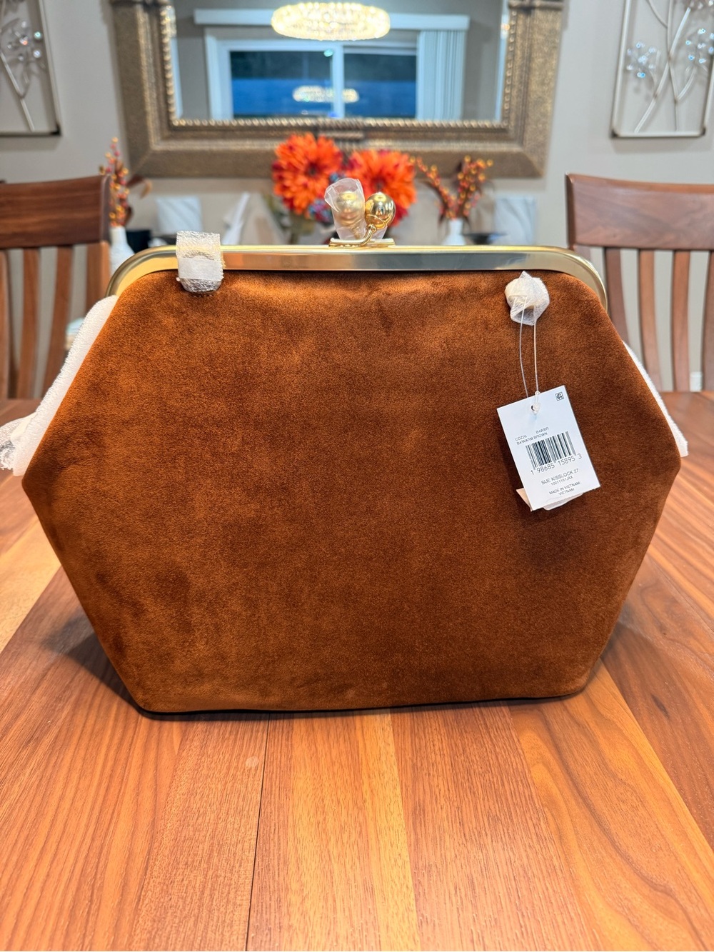 NWT!! Coach Brown Suede Frame 27 bag